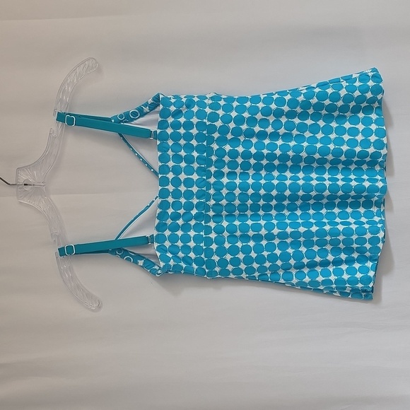 Beach House Turquoise Blue and White Polka Dot Swimsuit Top. Size 8. NWOT - Picture 4 of 8